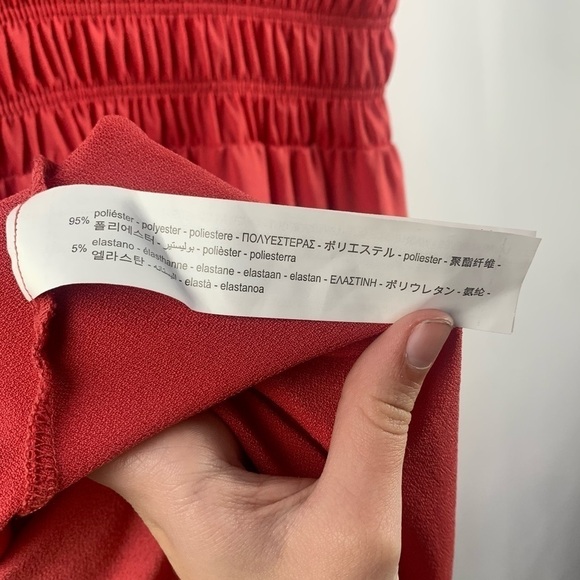 Zara Smocked V Neck with Elastic Waist Dress in Pink Size‎ Medium - Picture 7 of 9